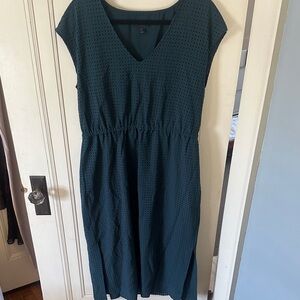 J. Crew Teal Midi Dress with V-Neck